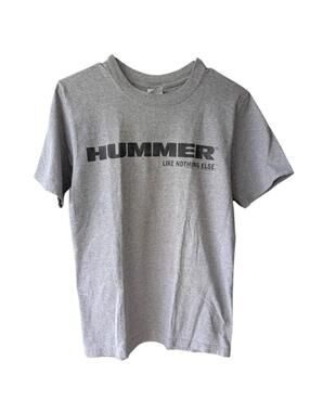 Vintage Hummer T-Shirt Small Gray Graphic Logo Anvil General Motors Y2K GMC 4x4